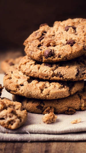 Chocolate Chip Brown Cookie Iphone Wallpaper