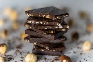 Chocolate Squares And Hazelnuts Wallpaper