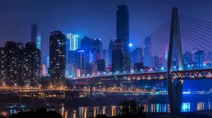 Chongqing China Night Aesthetic Wallpaper