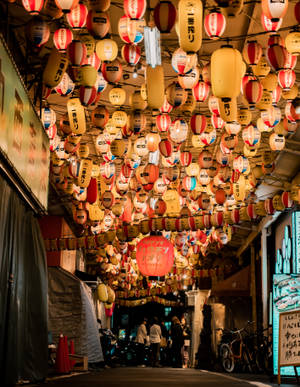 Chouchin Street Osaka Wallpaper