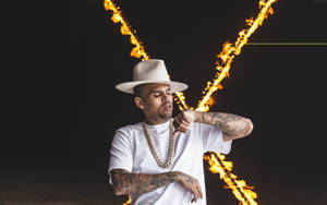 Chris Brown All-white Outfit Wallpaper