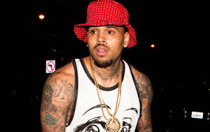 Chris Brown Polka Dot Red Hat Wallpaper