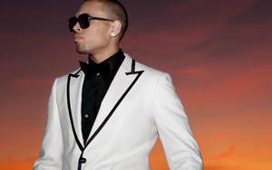 Chris Brown Stylish Outfit Wallpaper