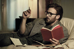 Chris Evans Reading Book Wallpaper