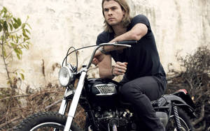 Chris Hemsworth And Motorcycle Wallpaper