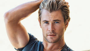Chris Hemsworth Slicked Back Hair Wallpaper