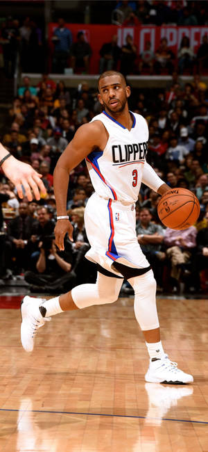 Chris Paul Clean White Clippers Jersey Wallpaper