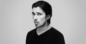 Christian Bale Greyscale Wallpaper