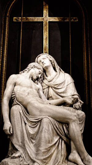 Christian Iphone Sculpted Statue Of Christ Wallpaper