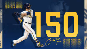 Christian Yelich Homerun Poster Wallpaper