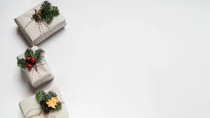 Christmas Aesthetic Gifts In Grey Wallpaper