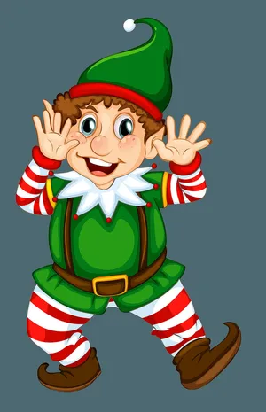 Christmas Elf In A Peek-a-boo Pose Wallpaper