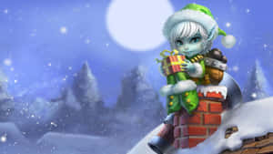 Christmas Elves Making Toy Trains Wallpaper