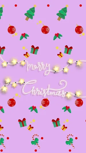 Christmas Greeting On Purple Wallpaper