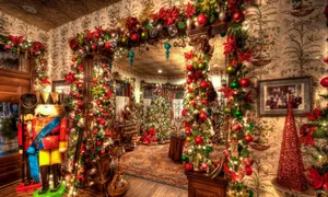 Christmas Holiday Doorway Wallpaper