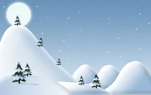 Christmas Snowy Hill Wallpaper