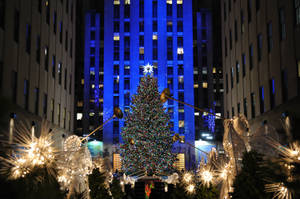 Christmas Time In Rockefeller Center Wallpaper