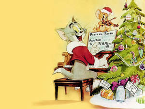 Christmas Tom And Jerry Iphone Wallpaper
