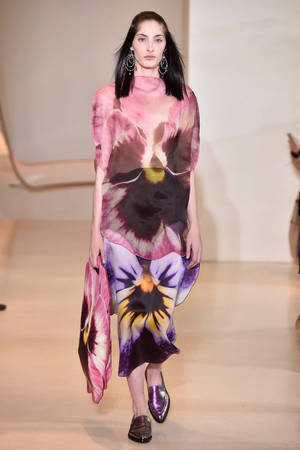 Christopher Kane's Exquisite Sheer Floral Dress Wallpaper