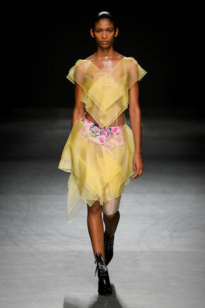 Christopher Kane Yellow Sheer Outfit Wallpaper