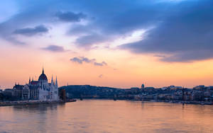 Church At Danube River Hungary Wallpaper