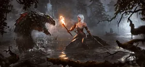 Ciri Serpent Battle The Witcher 3 Wallpaper