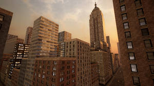 City Background Empire State Building Golden Hour Wallpaper