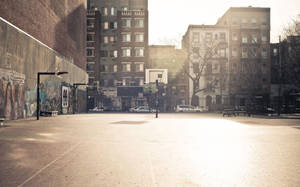 City Basketball Court Street Wallpaper