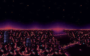 City Lights 8 Bit Wallpaper