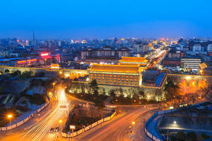 City Lights In Xian Wallpaper