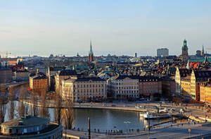 City Of Stockholm Clear Skies Wallpaper