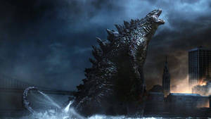 City Raid By Godzilla Wallpaper