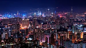 City Skyscrapers At Night Imac 4k Wallpaper