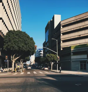 City Street During The Day Wallpaper