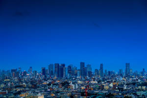City View Of Tokyo In Blue Wallpaper