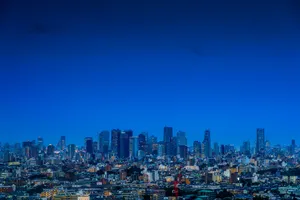 City View Of Tokyo In Blue Wallpaper