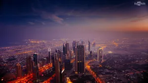 Cityscape Purple Dusk Wallpaper