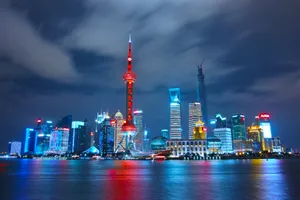 Cityscape With Neon Lights Wallpaper