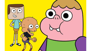 Clarence And Friends Bright Yellow Wallpaper