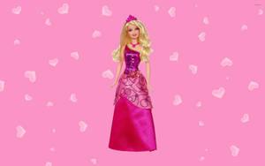 Classic Barbie Doll In Pink Dress Wallpaper