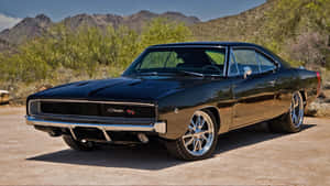 Classic_ Black_ Dodge_ Charger_ R T_ Outdoor Wallpaper