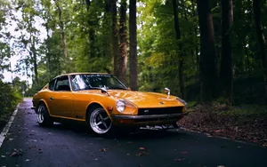 Classic Datsun On The Road Wallpaper