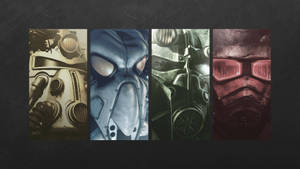 Classic Fallout Armor Quadruple Collage Wallpaper