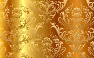 Classic Golden Floral Patterns Wallpaper
