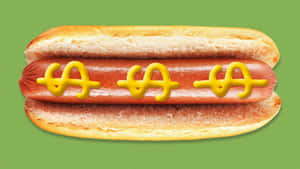 Classic Hot Dog With Mustard Wallpaper