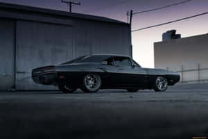 Classic Muscle Car Twilight Silhouette Wallpaper