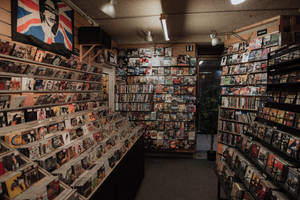 Classic Record Store Wallpaper