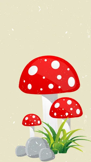 Classic Retro Style Designed - Mushroom Phone Wallpaper