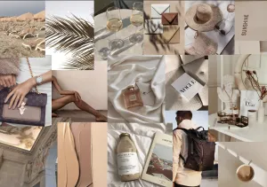Classy Beige Aesthetic Laptop Collage Wallpaper