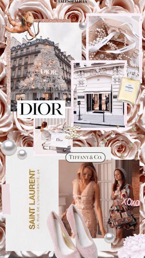 Classy Dior Fashion Collage Wallpaper